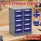 10-Compartment Drawer Type Parts Cabinet Space Saving Organizer Wear-Resistant