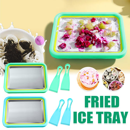 Stainless Steel Home Small Ice Frying Yogurt Tray Homemade Dessert Fruit Snack