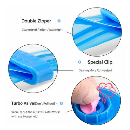 6PCS Vacuum Storage Bags Clear Space Saving for Clothes Bedding Travel Use