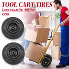 2PCS Heavy Duty PU Foam Tires 4.10/3.50-4 Flat Free Wheels For Tool Cart Wagon