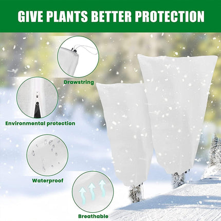 4 Sizes Winter Frost-Proof Non-Woven Plant Cover Reusable Windproof Breathable