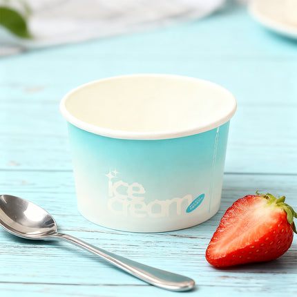100PCS 4oz Ice Cream Cups Paper Cups Food-Grade Water-Proof Oil-Proof Takeaway