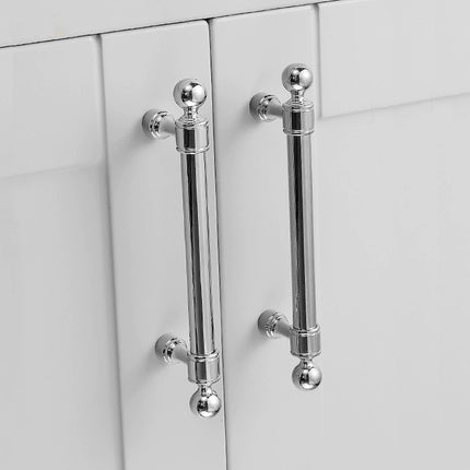 Silver Closet Handle Modern Round Ball Long Pull for Drawer Cabinet Door Use