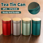 4PCS Airtight Coffee Bean Tea Storage Tin Set 4 Colour for Kitchen Pantry Use