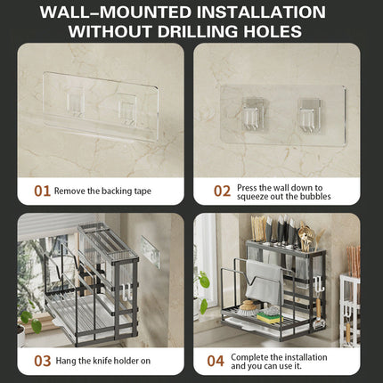 Kitchen Knife Rest Rack Universal Model Stainless Steel Wall-mounted Pot Holder