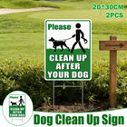 2PCS Clean Up After Your Dog Sign Dog Litter Clean Up Sign 20x30cm Stable Sturdy
