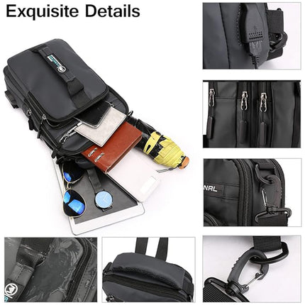 Large Capacity Multi Functional Shoulder Bag with USB Port Water Resistant