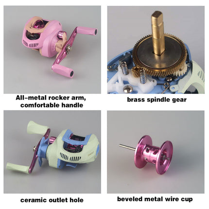 Baitcasting Fishing Reel Water Drop Wheel Fishing Gear Right Left Hand Axle Cast