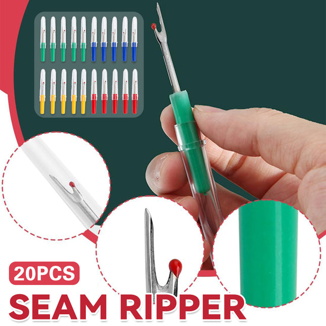 20 PCS Seam Ripper With Safety Lid Sewing Stitch Cutter Embroidery Craft Durable