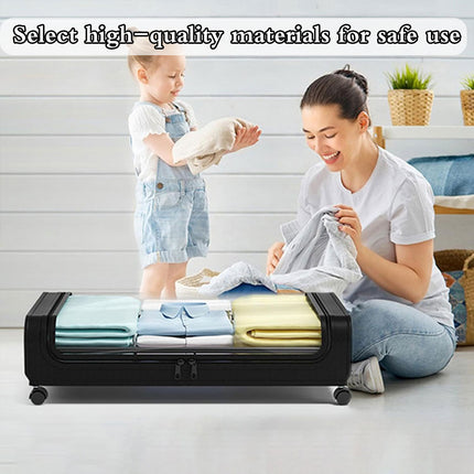 Under Bed Storage Rack Square Design with Wheels Rolling Trolley Box for Home