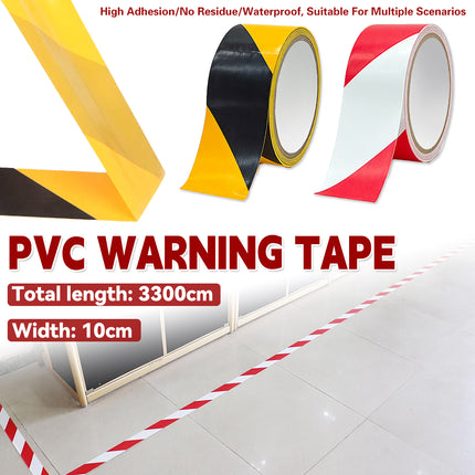 PVC Warning Tape 10cmx3.3m Durable High Adhesion Waterproof for Floor Marking