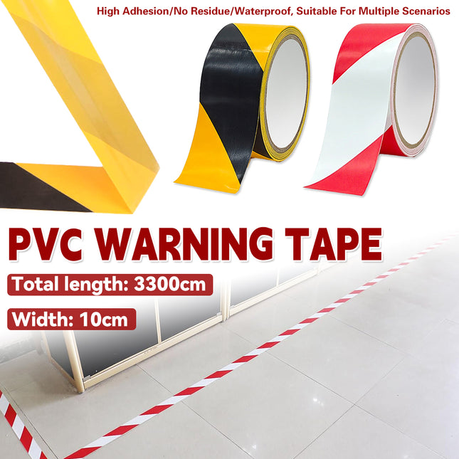 PVC Warning Tape 10cmx3.3m Durable High Adhesion Waterproof for Floor Marking
