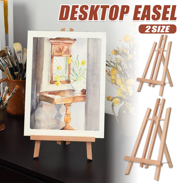 Tabletop Solid Wood Easel Adjustable Height Foldable for Art Sketch Oil Painting