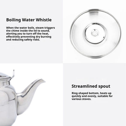 Stainless Steel Whistling Kettle Anti Scald Handle Gas Electric Stove 0.5L 1L 2L