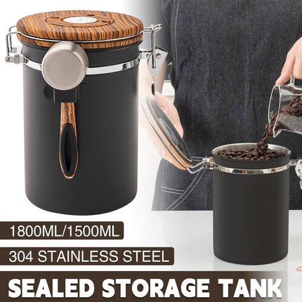 Coffee Bean Sealed Jar Storage Jar For Tea Powder With A Schedule And Spoon