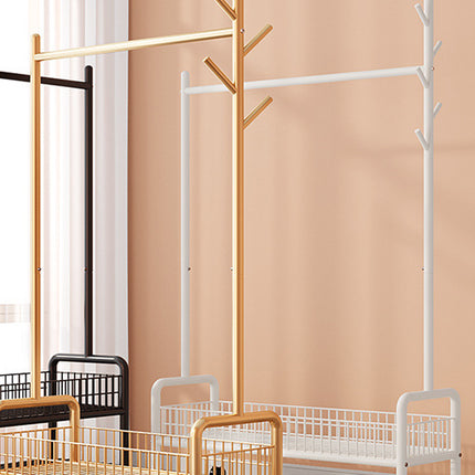 Mobile Clothes Rack with Wheels Sturdy Durable Space Saving for Home Bedroom Use