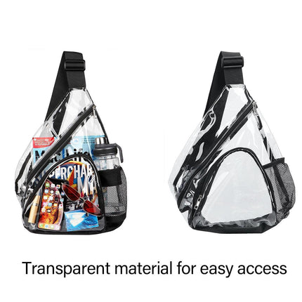 Transparent PVC Waterproof Crossbody Bag Casual Shoulder Slant Backpack Travel