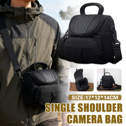 Shoulder Camera Bag Durable with Multi-Compartment for DSLR SLR Use 14x12x17cm