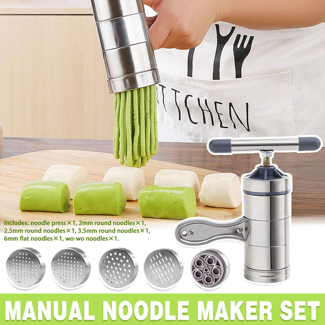 Home Manual Stainless Steel Pasta Maker Hand Crank Noodle Press Durable Easy Clean