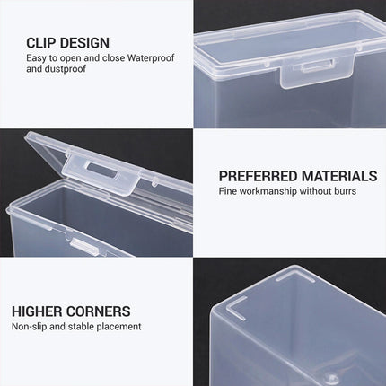 Card Storage Box Set 4PCS Plastic Transparent Case for Game or Business Cards