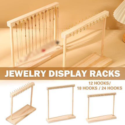 Solid Wood Necklace Jewelry Display Racks for Home Store Showcase Storage