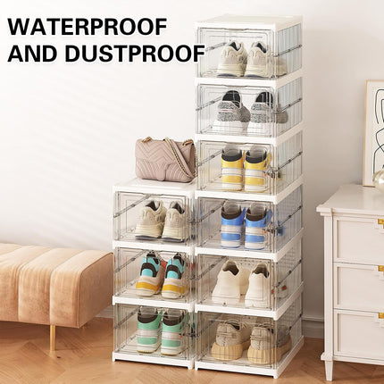 Home Foldable Shoe Box Dustproof Storage Thickened Movable Transparent Cabinet
