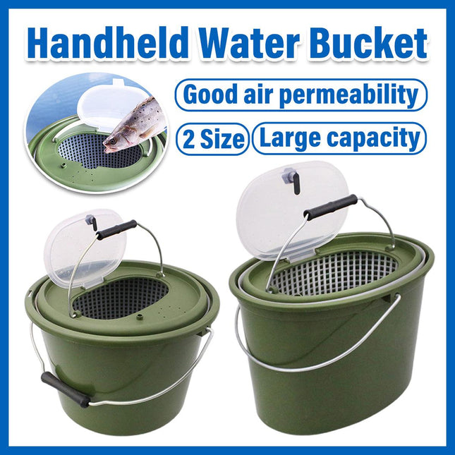 Portable Double Live Fish Bucket Breathable Fish Storage Container for Fishing