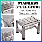Household Waterproof Stainless Steel Square Stool  Anti Slip Durable SpaceSaving
