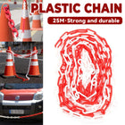 Plastic Warning Barrier Chain 25m Red White - Temporary Construction Use