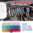 200PCS Torpedo Car Fuse Assortment Kit with Colour Coded Ratings for Vehicle Maintenance