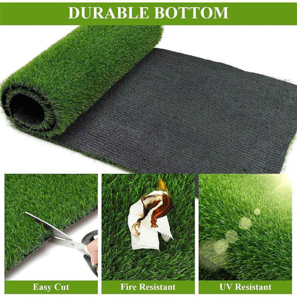 Artificial Synthetic Grass Lawn Realistic Fake Turf Garden Outdoor Decor Set