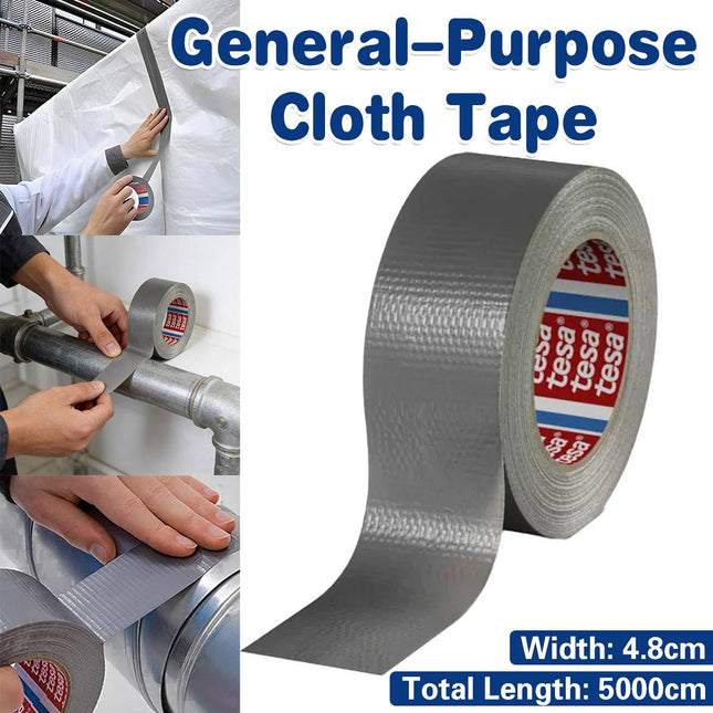 Cloth Duct Tape Grey Pipe Sealing Repair Waterproof Hand Tearable 4.8cm x 50m