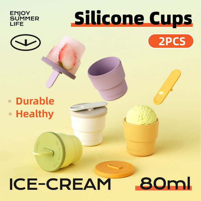 Silicone Ice Cube Moulds 2PCS Food Freezer Tray Set for Homemade Purees and Snacks