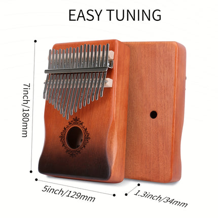 17-Key Beginner Thumb Piano Portable Instrument for Music Learning and Practice