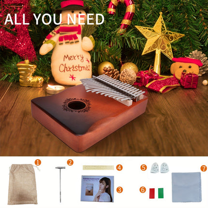 17-Key Beginner Thumb Piano Portable Instrument for Music Learning and Practice