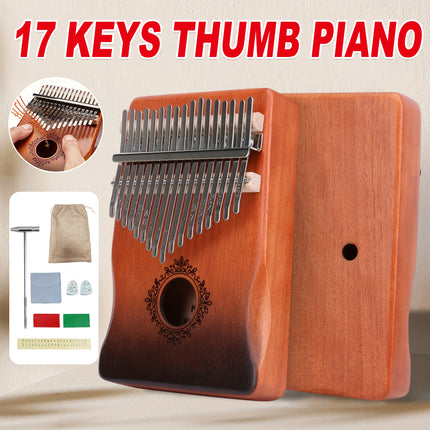 17-Key Beginner Thumb Piano Portable Instrument for Music Learning and Practice