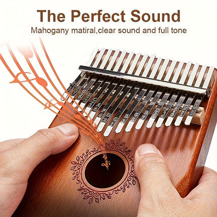 17-Key Beginner Thumb Piano Portable Instrument for Music Learning and Practice