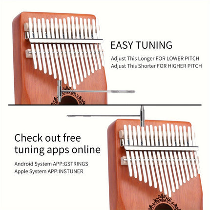 17-Key Beginner Thumb Piano Portable Instrument for Music Learning and Practice