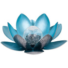 Solar Powered Lotus Flower Lamp Outdoor Garden Decor IP44 Durable Grey/Blue