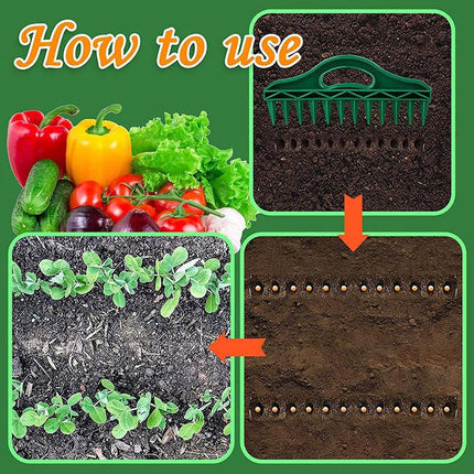 12 Hole Seeding Punch Vegetable Plant Seeder Tool for Garden Planting Soil Punch