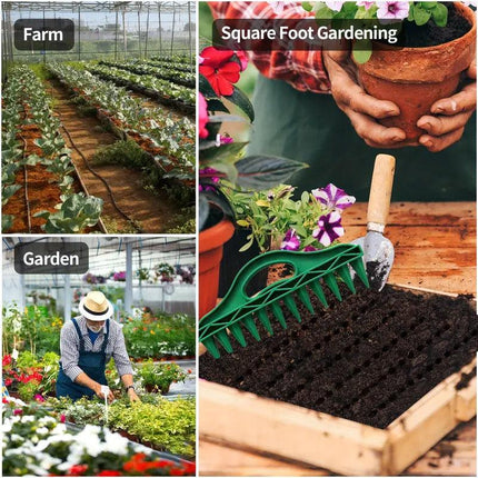 12 Hole Seeding Punch Vegetable Plant Seeder Tool for Garden Planting Soil Punch