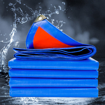 Waterproof Plastic Tarp Cover Heavy Duty Ground Sheet Rainproof Dustproof Blue