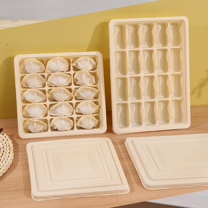 50pcs Disposable Dumpling Box Takeaway Lunch Box Food Container Bento Box