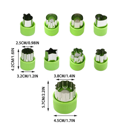 9 Pcs Stainless Steel Fruit and Vegetable Cutter Set for Mini Shapes
