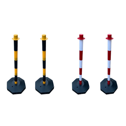 2PCS Safety Delineator Post 82cm Sand-Fillable Base 2 Colours for Crowd Control