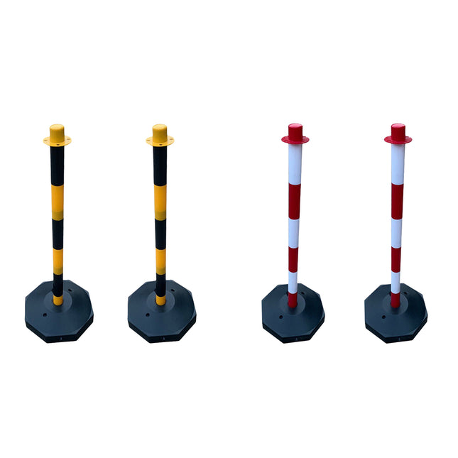 2PCS Safety Delineator Post 82cm Sand-Fillable Base 2 Colours for Crowd Control