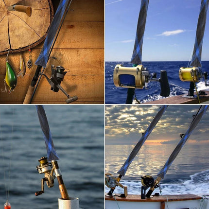 4PCS Retractable Fishing Rod Protector Mesh Tube Durable Lightweight 35x170mm