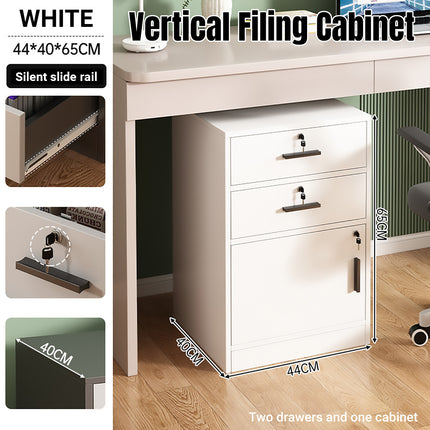 Vertical Steel File Cabinet 2 Drawer Sturdy Office Storage Lockable Heavy Duty