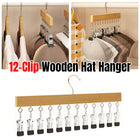 Solid Wood 12 Peg Clip Hanger Socks Tie Scarf Closet Storage Organiser
