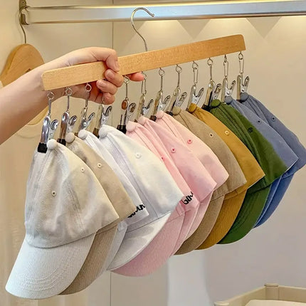 Solid Wood 12 Peg Clip Hanger Socks Tie Scarf Closet Storage Organiser